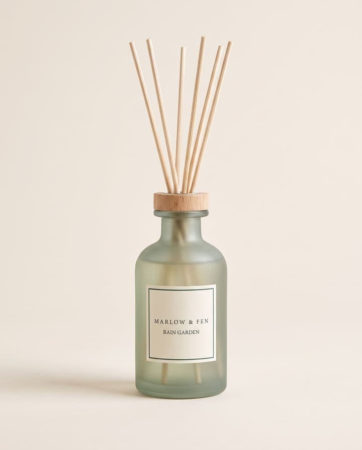 Rain Garden Reed Diffuser in Marlow & Fen packaging on a cream background